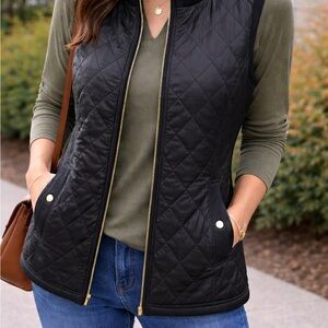 Susan Graver Black Quilted Vest